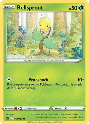 Bellsprout 001/163  - Reverse Holofoil SWSH05 Battle Styles - Common