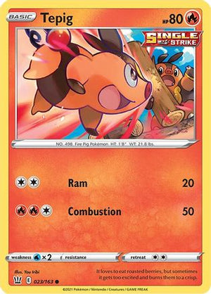 Tepig 023/163  - Reverse Holofoil SWSH05 Battle Styles - Common