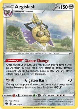 Aegislash (108) (108) 108/163  - Reverse Holofoil SWSH05 Battle Styles - Rare