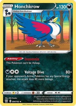 Honchkrow 094/163  SWSH05 Battle Styles - Uncommon
