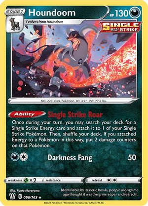 Houndoom 096/163  - Reverse Holofoil SWSH05 Battle Styles - Holo Rare