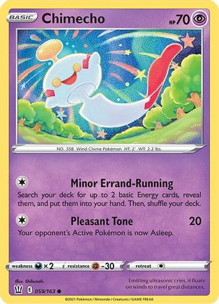 Chimecho 059/163  - Reverse Holofoil SWSH05 Battle Styles - Common