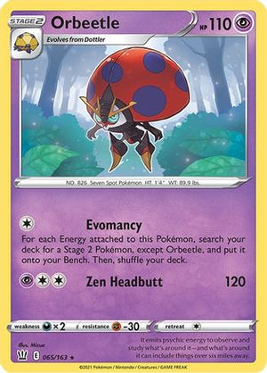 Orbeetle 065/163  - Reverse Holofoil SWSH05 Battle Styles - Holo Rare