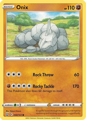 Onix 068/163  - Reverse Holofoil SWSH05 Battle Styles - Common