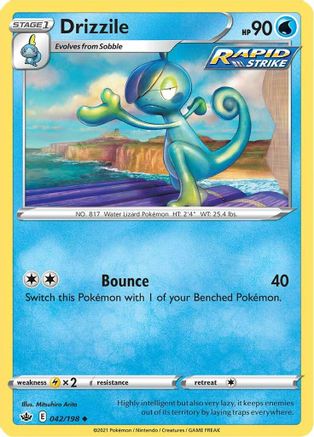 Drizzile 042/198  - Reverse Holofoil SWSH06 Chilling Reign - Uncommon
