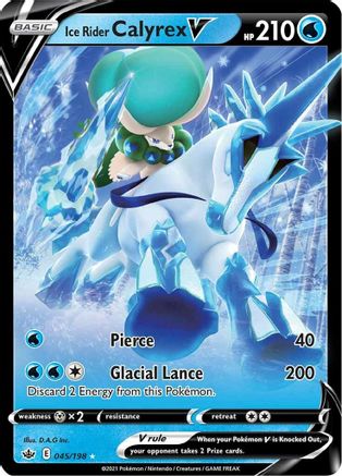 Ice Rider Calyrex V 045/198  - Holofoil SWSH06 Chilling Reign - Ultra Rare