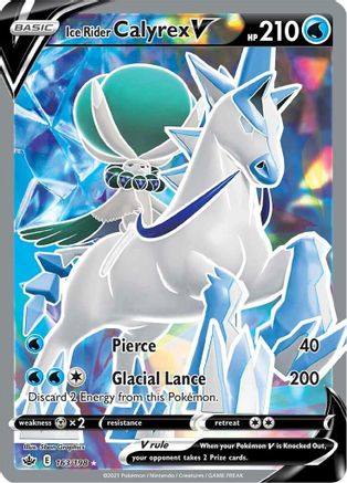 Ice Rider Calyrex V (Full Art) 163/198  - Holofoil SWSH06 Chilling Reign - Ultra Rare