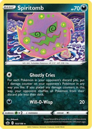 Spiritomb 103/198  SWSH06 Chilling Reign - Rare