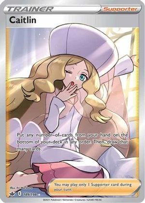 Caitlin (Full Art) 189/198  - Holofoil SWSH06 Chilling Reign - Ultra Rare