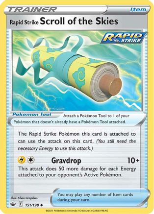 Rapid Strike Scroll of the Skies 151/198  SWSH06 Chilling Reign - Uncommon