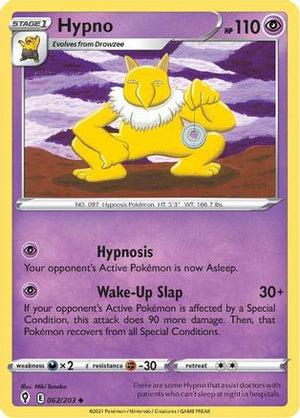 Hypno 062/203  - Reverse Holofoil SWSH07 Evolving Skies - Uncommon