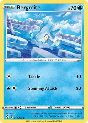 Bergmite 044/203  - Reverse Holofoil SWSH07 Evolving Skies - Common