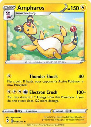 Ampharos 056/203  - Reverse Holofoil SWSH07 Evolving Skies - Rare