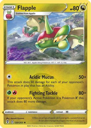 Flapple 120/203  - Reverse Holofoil SWSH07 Evolving Skies - Rare