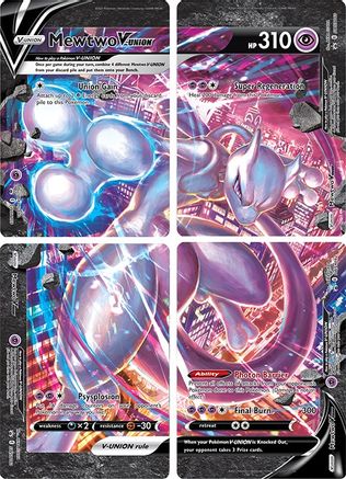 Mewtwo V-Union - (Set of 4) Holofoil SWSH Sword & Shield Promo Cards - Promo
