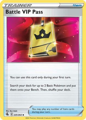 Battle VIP Pass 225/264  SWSH08 Fusion Strike - Uncommon