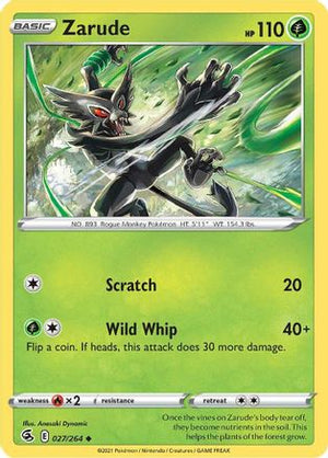Zarude 027/264  SWSH08 Fusion Strike - Uncommon