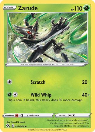 Zarude 027/264  SWSH08 Fusion Strike - Uncommon