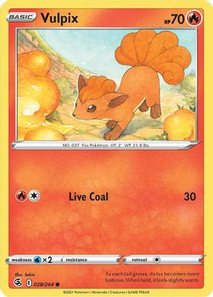 Vulpix (28) (28) 028/264  - Reverse Holofoil SWSH08 Fusion Strike - Common