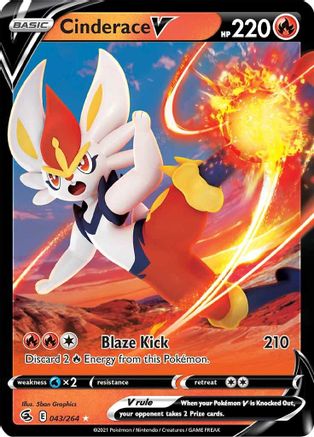 Cinderace V (43) (43) 043/264  - Holofoil SWSH08 Fusion Strike - Ultra Rare