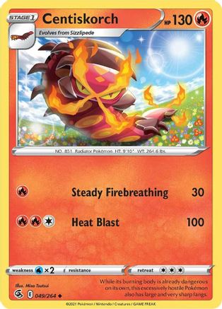 Centiskorch (49) (49) 049/264  - Reverse Holofoil SWSH08 Fusion Strike - Uncommon