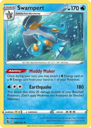 Swampert 064/264  - Holofoil SWSH08 Fusion Strike - Holo Rare