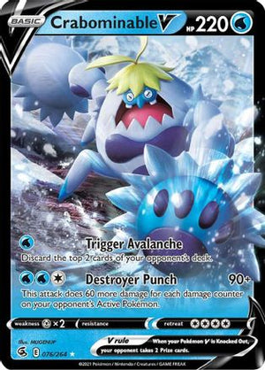 Crabominable V 076/264  - Holofoil SWSH08 Fusion Strike - Ultra Rare