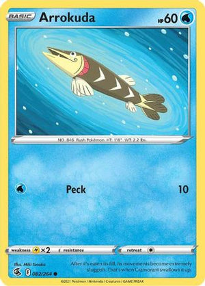 Arrokuda 082/264  - Reverse Holofoil SWSH08 Fusion Strike - Common