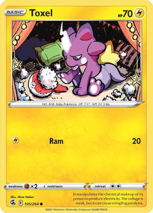 Toxel (105) (105) 105/264  - Reverse Holofoil SWSH08 Fusion Strike - Common