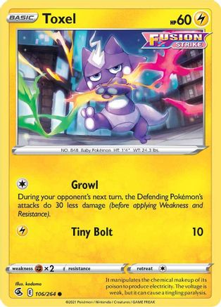 Toxel (106) (106) 106/264  - Reverse Holofoil SWSH08 Fusion Strike - Common