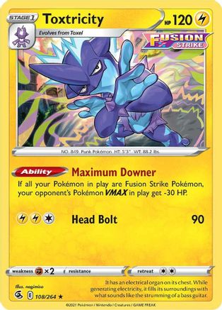 Toxtricity (108) (108) 108/264  - Reverse Holofoil SWSH08 Fusion Strike - Holo Rare