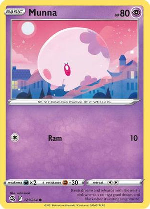 Munna 121/264  - Reverse Holofoil SWSH08 Fusion Strike - Common