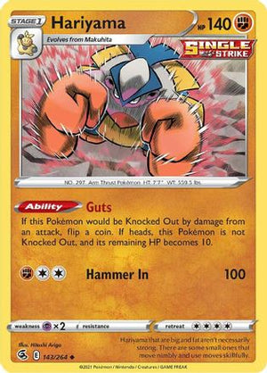 Hariyama 143/264  - Reverse Holofoil SWSH08 Fusion Strike - Uncommon