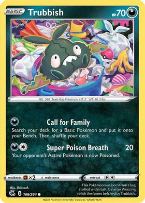 Trubbish 168/264  - Reverse Holofoil SWSH08 Fusion Strike - Common
