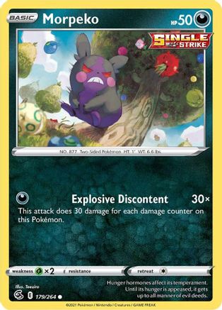 Morpeko (179) (179) 179/264  - Reverse Holofoil SWSH08 Fusion Strike - Common