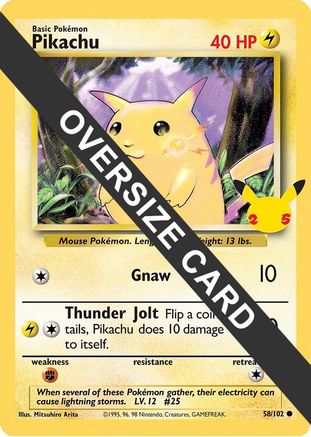 Pikachu (25th Anniversary) 058/102  Jumbo Cards - Promo