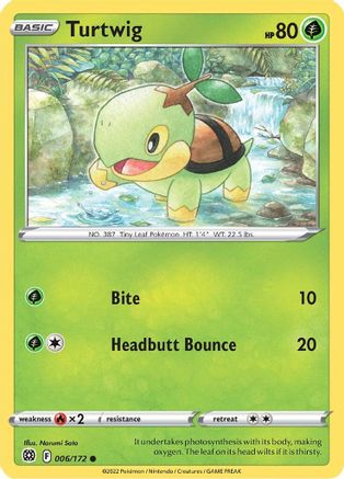 Turtwig 006/172  - Reverse Holofoil SWSH09 Brilliant Stars - Common