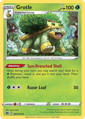 Grotle 007/172  - Reverse Holofoil SWSH09 Brilliant Stars - Uncommon