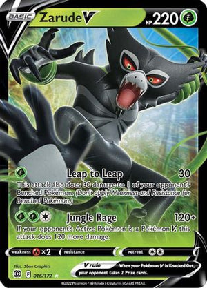 Zarude V 016/172  - Holofoil SWSH09 Brilliant Stars - Ultra Rare