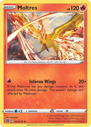 Moltres 021/172  - Holofoil SWSH09 Brilliant Stars - Holo Rare