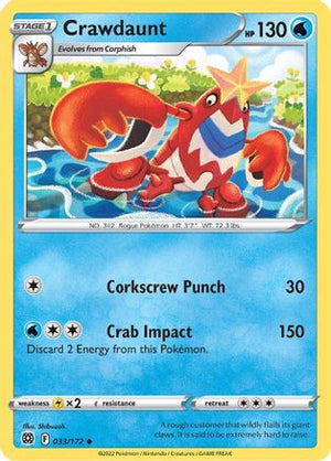 Crawdaunt 033/172  SWSH09 Brilliant Stars - Uncommon