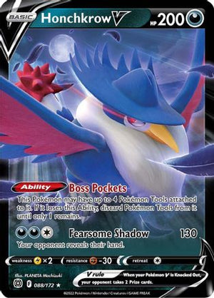 Honchkrow V 088/172  - Holofoil SWSH09 Brilliant Stars - Ultra Rare