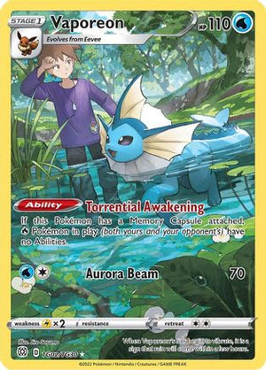 Vaporeon TG02/TG30  - Holofoil SWSH09 Brilliant Stars Trainer Gallery - Ultra Rare