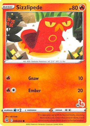 Sizzlipede (#56 Cinderace Stamped) 046/264  Battle Academy 2022 - Promo