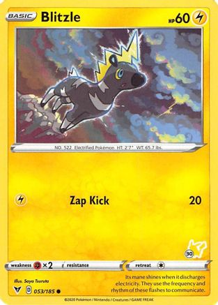 Blitzle (#30 Pikachu Stamped) 053/185  Battle Academy 2022 - Promo