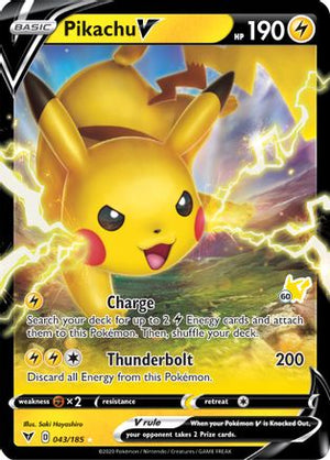 Pikachu V (#60 Pikachu Stamped) 043/185  - Holofoil Battle Academy 2022 - Holo Rare