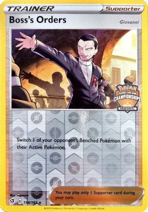 Boss's Orders (Regional Championships) 154/192  - Reverse Holofoil League & Championship Cards - Promo