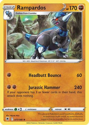 Rampardos 077/189  - Reverse Holofoil SWSH10 Astral Radiance - Holo Rare