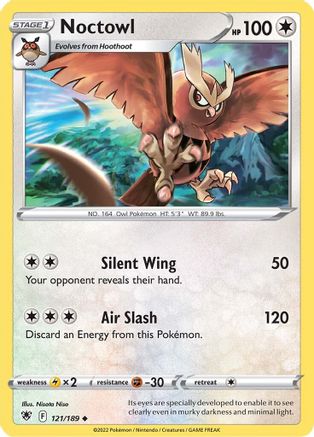 Noctowl 121/189  - Reverse Holofoil SWSH10 Astral Radiance - Uncommon