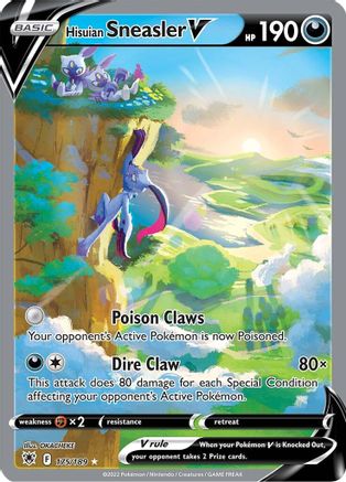 Hisuian Sneasler V (Alternate Full Art) 175/189  - Holofoil SWSH10 Astral Radiance - Ultra Rare